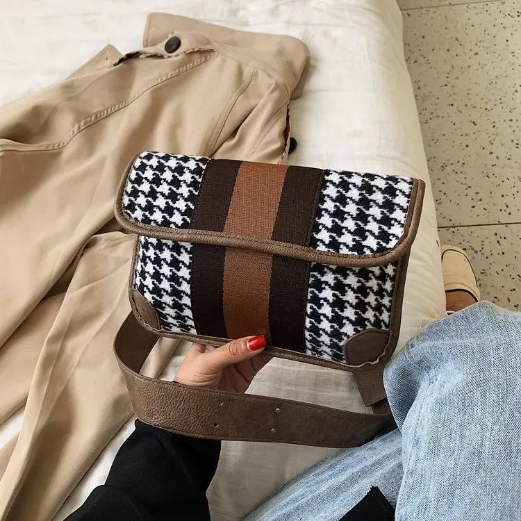 Brown JI HAO бренд дизайн плед сумки женские из искусственной кожи простые твердые поясные сумки для женщин Женская модная нагрудная сумка - Цвет: Brown