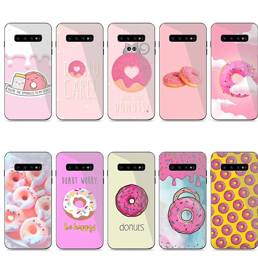 Phone Case Glass for Samsung A10 A20 A30 A40 A50 A60 A70 A51 A71 Cover donut | Мобильные телефоны и аксессуары