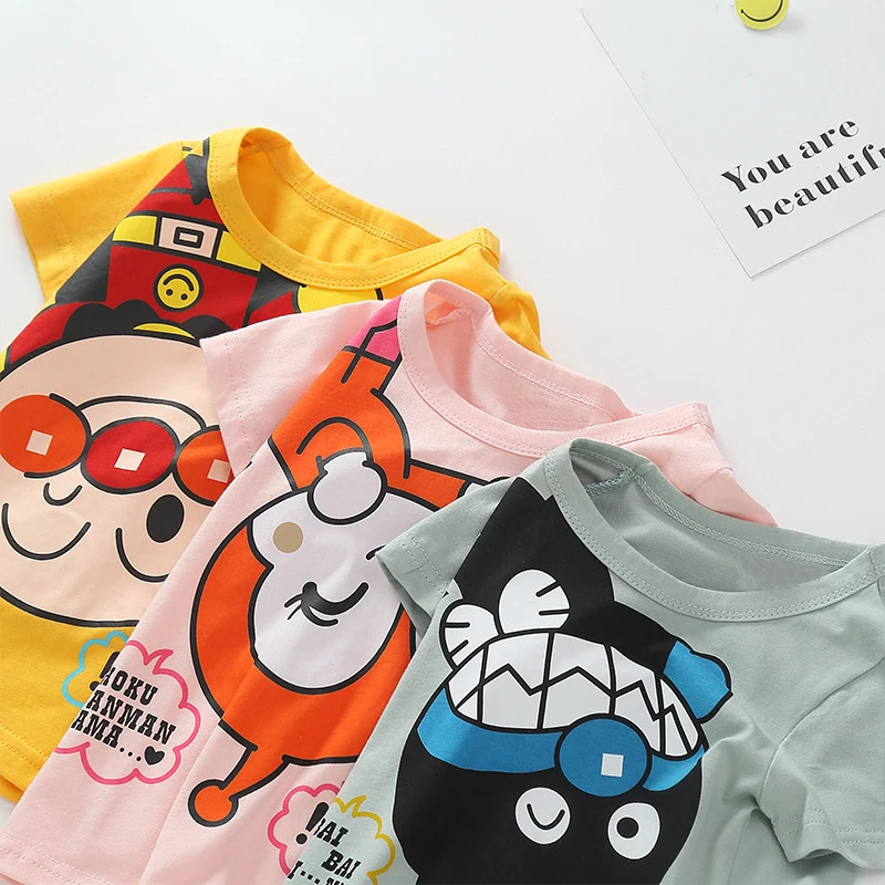 Anpanman/Новая летняя футболка для детей футболки маленьких мальчиков и девочек с
