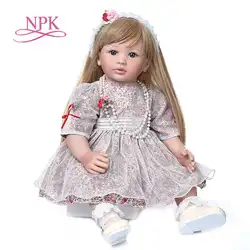60 см высококачественная коллекционная кукла принцесса младенец получивший новую жизнь девочка кукла с ультра длинными светлыми волосами