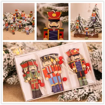 

Christmas Tree Decorations 9Pc Small Wooden Nutcracker Soldier Christmas Ornaments Kerst Christmas Decoration for Home New Year