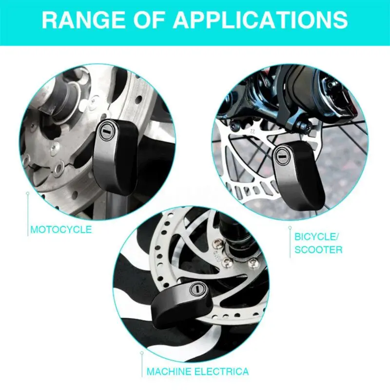 

2020 New Motorcycle Bike Alarm Security Brake Disc Wheel Lock Safety with 2 Keys