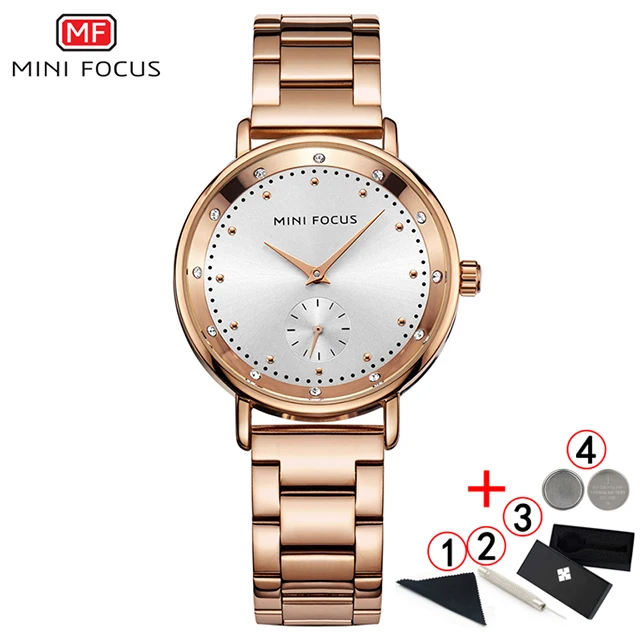 Minifocus женские часы известных роскошных брендов, модные женские наручные часы, золотые часы для женщин, часы Golend Relogio Feminino - Цвет: rose-gold-with-box