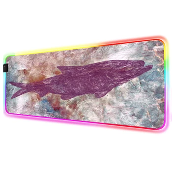 

XGZ Marble Pattern Life Fossil Fish RGB Various Large Size Mousepad LED Backlight USB Computer Desk Pad Custom Mouse Pad XXL