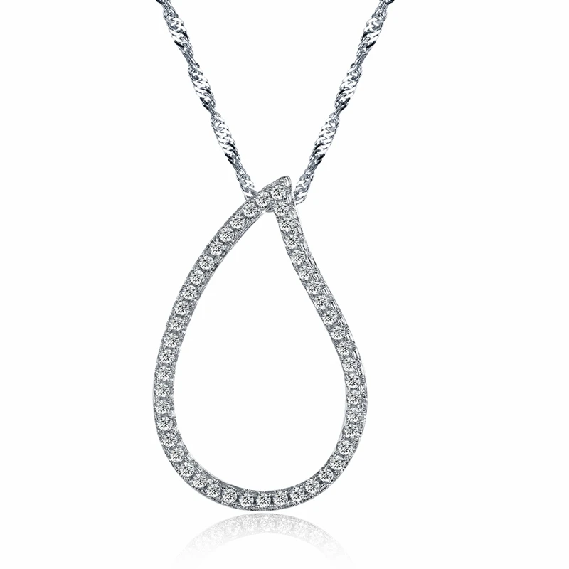ON129 ORSA JEWELS модное ожерелье с подвеской в виде сердечко серебряного цвета, длинная цепочка, ожерелье с австрийским кубическим цирконием ААА для женщин ON129 - Окраска металла: ON129