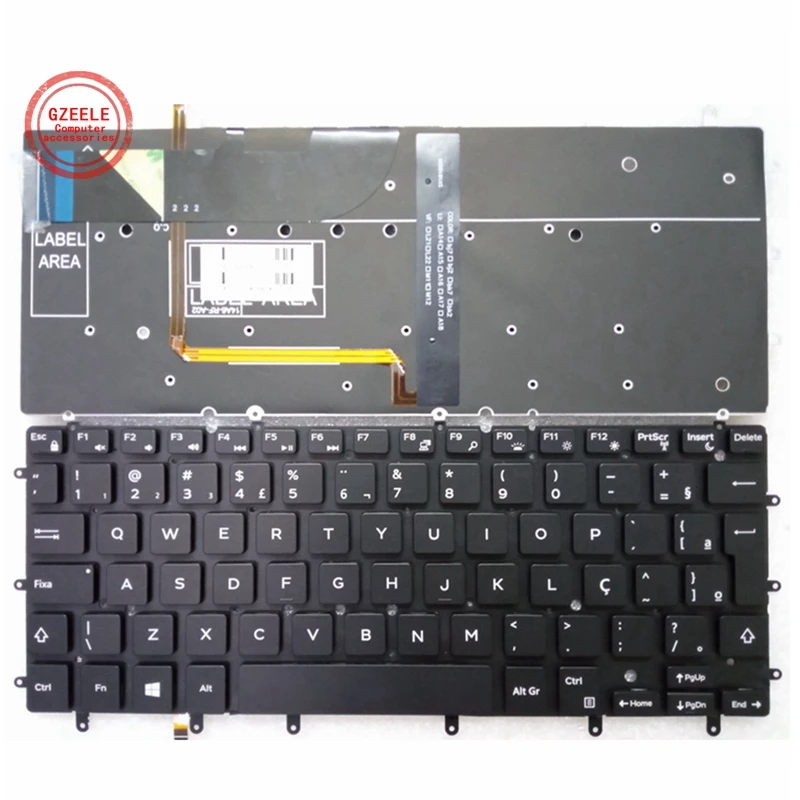 Tastiera Per Laptop Retroilluminata Br Per Dell Inspiron Xps 13 7000 7347 7348 7352 7353 7359 15 7547 7548 9343 9350 9360 N7548 Nero