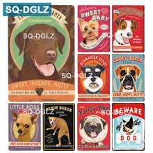 [SQ-DGLZ] Мопс Лабрадор металлический знак винтажные оловянные вывески металлические тарелки кафе-бар клуб домашний Декор стены Ретро-плакат