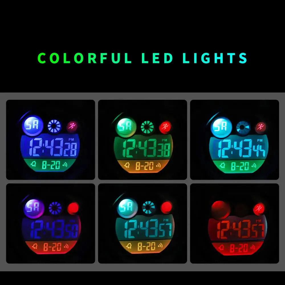 Sport Kids Watches Young And Dynamic Dial Design 50M Waterproof Colorful LED+ EL Lights relogio infantil