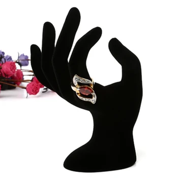 

Hand Shaped Velour Jewelry Display Holder Bracelet Necklace Ring Stand Photo Props Home Counter Decoration