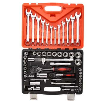 

LESHP Chrome Vanadium Steel Durable 61 pcs Auto Repair Hardware Tool Set with Case Socket Wrench for Vehicle Household