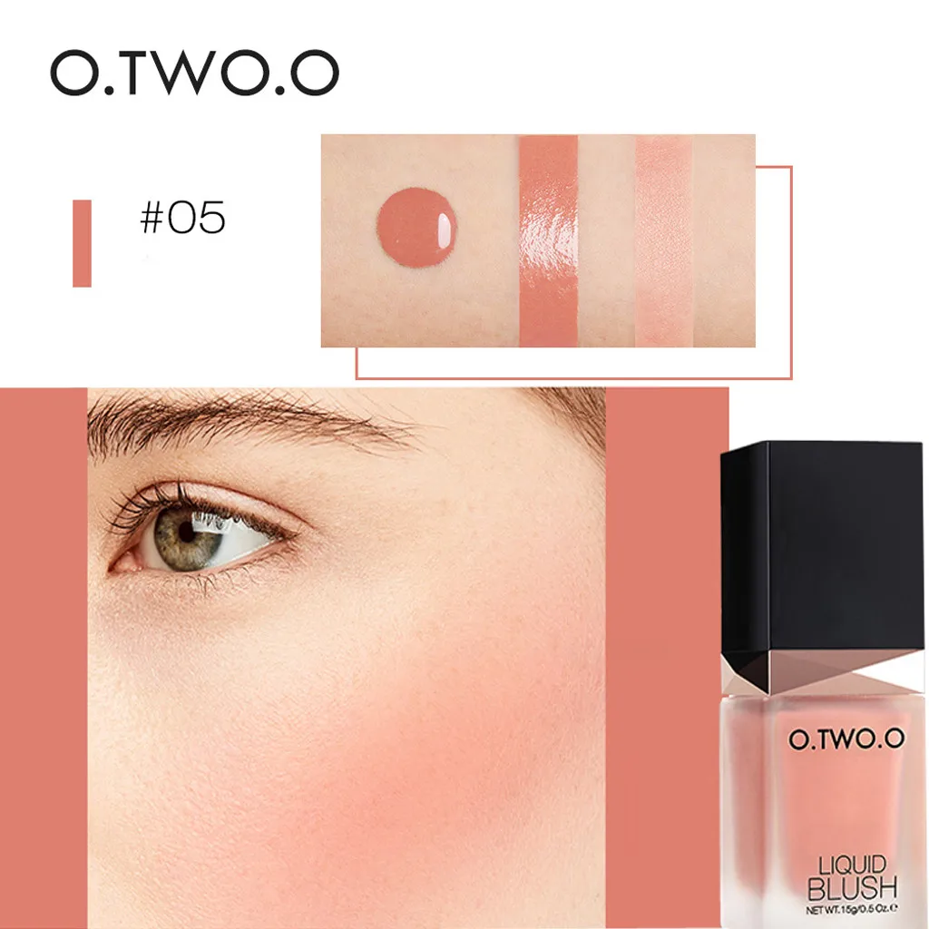 E Liquid Blusher Sleek Silky Blush Natural Cheek Blush Face Contour Make Up Mineral Blusher Palette Blush Makeup Brush Blusher - Цвет: E