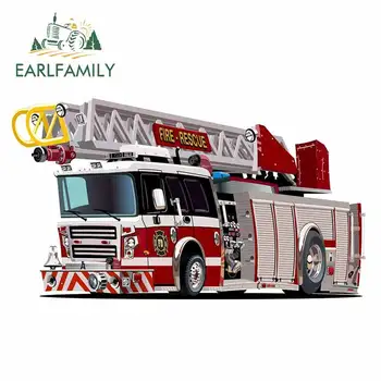 

EARLFAMILY 13cm x 7.5cm for Fire Engine Fine Car Stickers Waterproof Decal Vinyl Material Car Accessories Occlusion Scratch