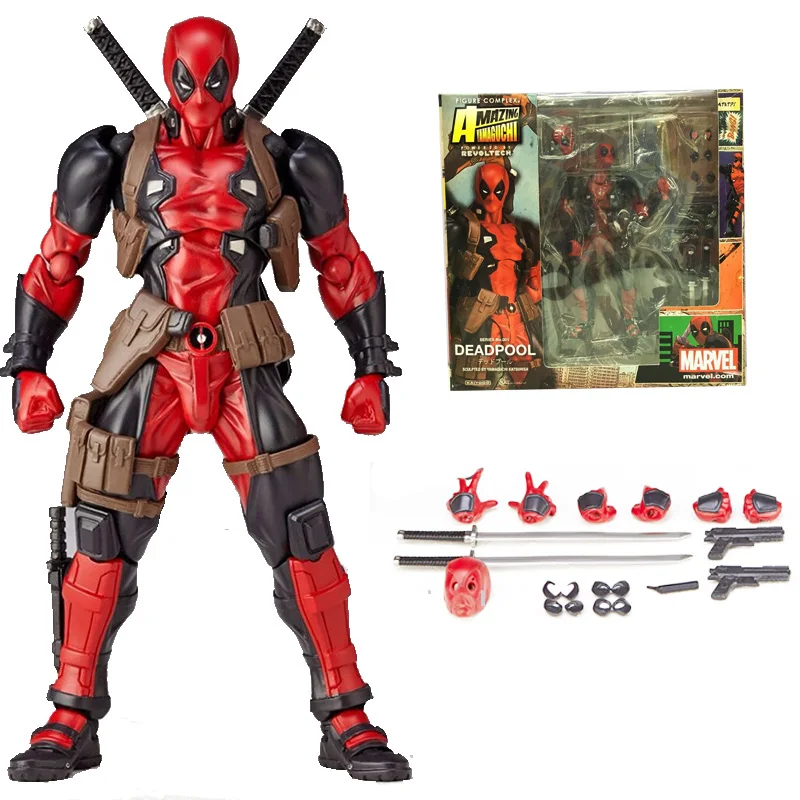 Mafex 082 Revoltech Deadpool Ի Marvel Deadpool ׼ ǱԾ Mezco Ի Ultimate Superhero Toys Doll Gift