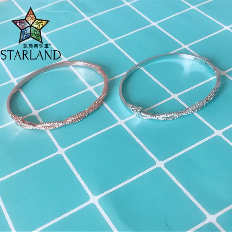 Starland, романтичный браслет с винтом threa, Открытый браслет, подходит для женщин, свадебные подарки, 925 пробы, серебряные ювелирные изделия