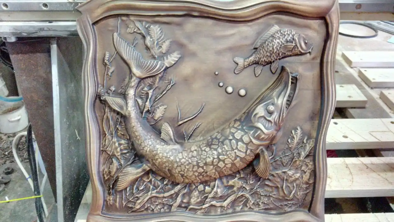 3d модель щуки и рыбы рельеф STL для декорации формата cnc artcam aspire vectric|relief|relief 3drelief