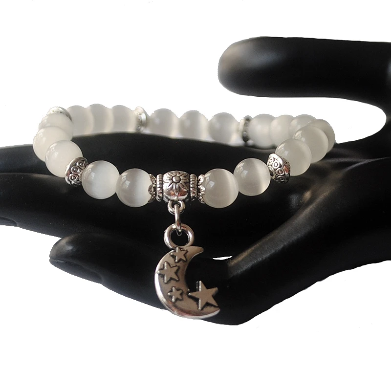 Новинка летние браслеты и обручи с бусинами из 5 искусственных опалов 8 мм