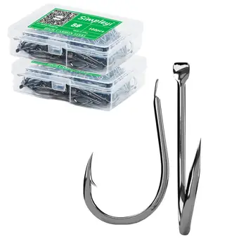 BIG PROMO ❤️ 100pcs/1box Fishing Hooks Set High Carbon Steel Single Fishhook Fly Fishing Jip Barbed Carp Hooks Sea Tackle Accessories Tool - discount item 50% OFF Sports & Entertainment