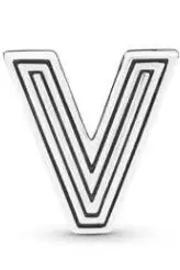V 925 пробы Серебряный Круглый Шарм круглый шарик A-Z зажим подходит Оригинальное отражение Шарм браслет ювелирные изделия аксессуары - Цвет: V
