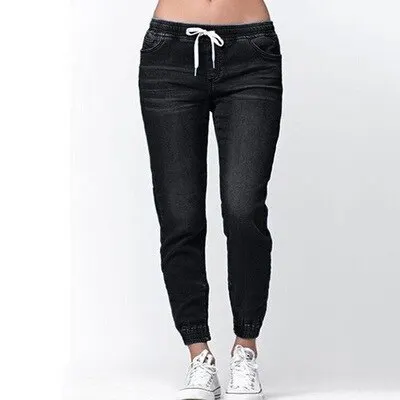 NIBESSER весенние потертые джинсы Женские однотонные джинсовые брюки прямого покроя Femme летние модные винтажные узкие джинсовые брюки - Цвет: Черный