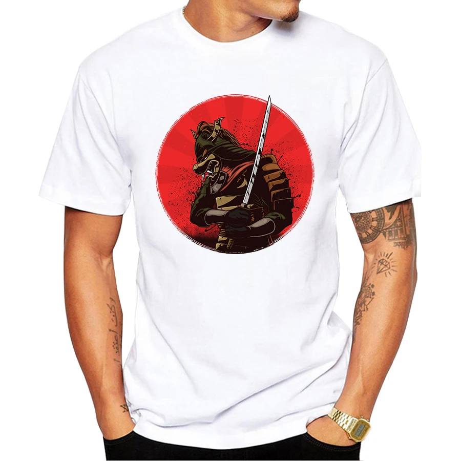 2019 Men's Summer Japanese Samurai Design T Shirt Popular Customized Tops Fashion Tees Harajuku Streetwear | Мужская одежда