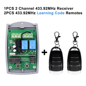

2CH 12V-24V DC Garage Door Remote Control Receiver 433 MHz Universal Receiver + 2Pcs rf wireless remote control 433mhz