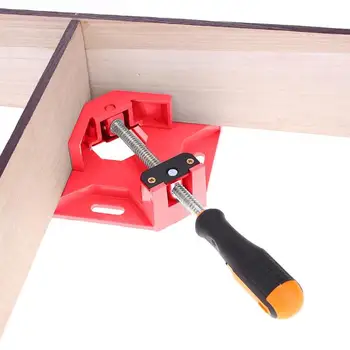 

Red Aluminum Single Handle 90 Degree Angle Clamp Frame Clip for Woodworking Frame Clip Folder Tool