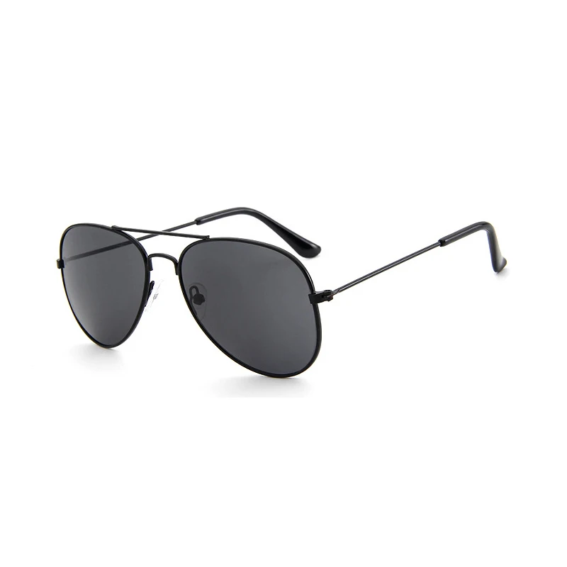 Higodoy металлические пилот негабаритные детские солнцезащитные очки для мальчиков винтажные овальные детские солнцезащитные очки для девочек De Sol Feminino Oculos Gafas - Цвет линз: black