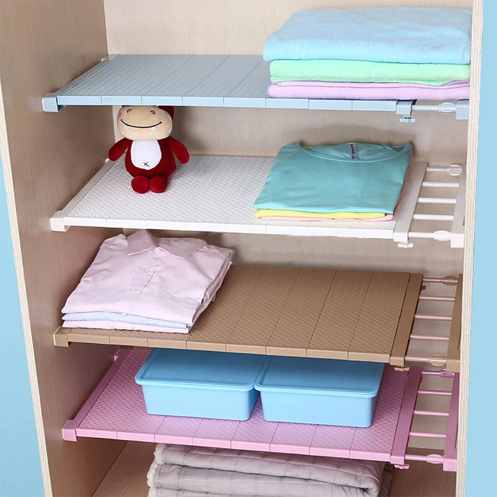 1PC Adjustable Closet Organizer Storage Shelf Wall Mounted Kitchen Rack Space Saving Wardrobe Decorative Shelves Cabinet Holders 1PC Adjustable Closet Organizer Storage Shelf Wall Mounted Kitchen Rack Space Saving Wardrobe Decorative Shelves Cabinet Holders