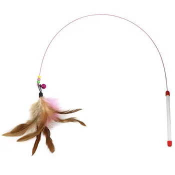 

Cats Bouncy Rod with Bell and Feathers 36in - Playing Toys for Cats