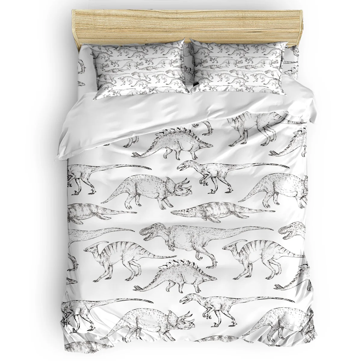 

Hand Draw A Dinosaur Printing Custom Bedding Set 3D Digital Printing Christmas Bedding Set US KING QUEEN