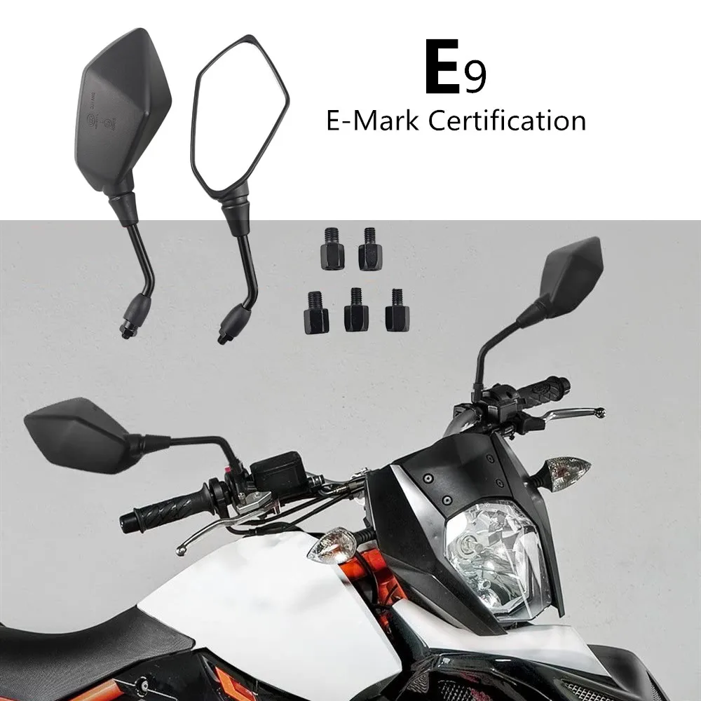 Black M8 M10 Motorcycle Universal Rearview Side Mirrors CNC Scooter Street Bikes 