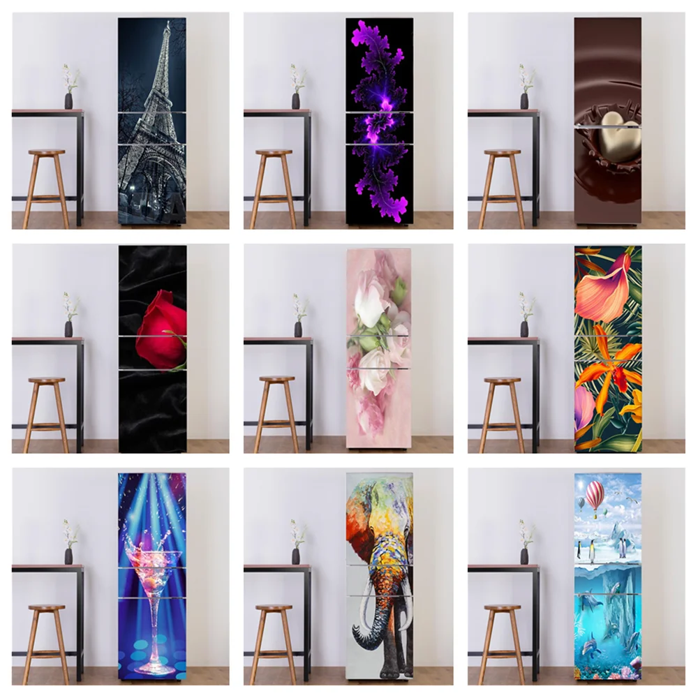 Fiori Moderni Animali Cucina Pvc Carta Da Parati Autoadesiva Adesivi Per Elettrodomestici Mobili In Vinile Frigorifero Lavastoviglie Carta Di Contatto Door Stickers Aliexpress