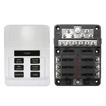 

Into 6-out Vehicle Fuse Seat 6 Fuse Box Light Included Large Current with Separate Positive Pole And Negative Pole Busbar