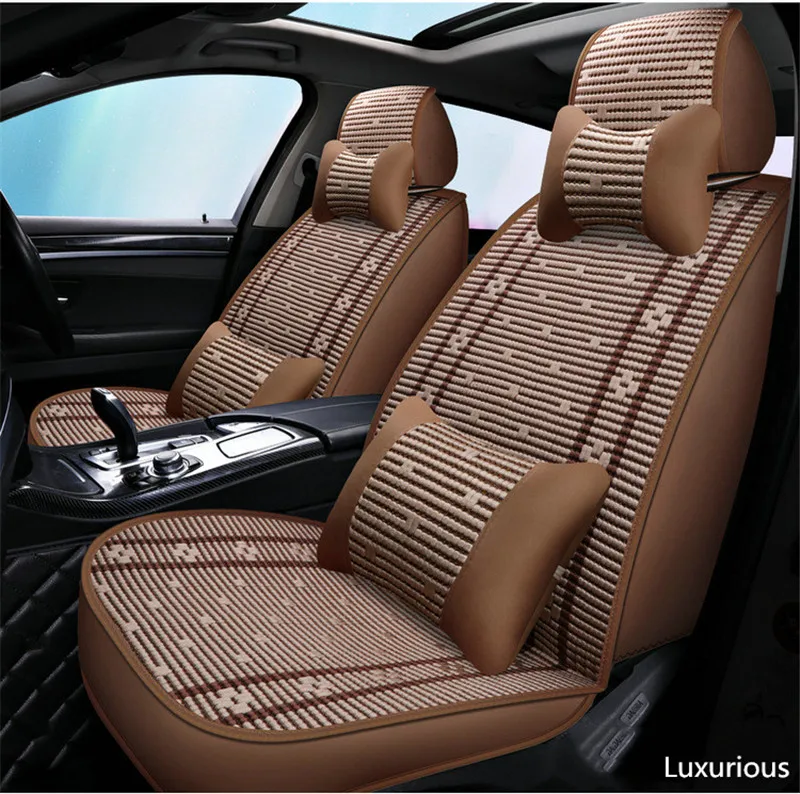 Luxurious Coffee DHL универсальные чехлы для автомобильных сидений, полный комплект из четырех сезонов, чехлы для подушек для сидений, 4 цвета, милые подушки с медведями - Название цвета: Luxurious Coffee