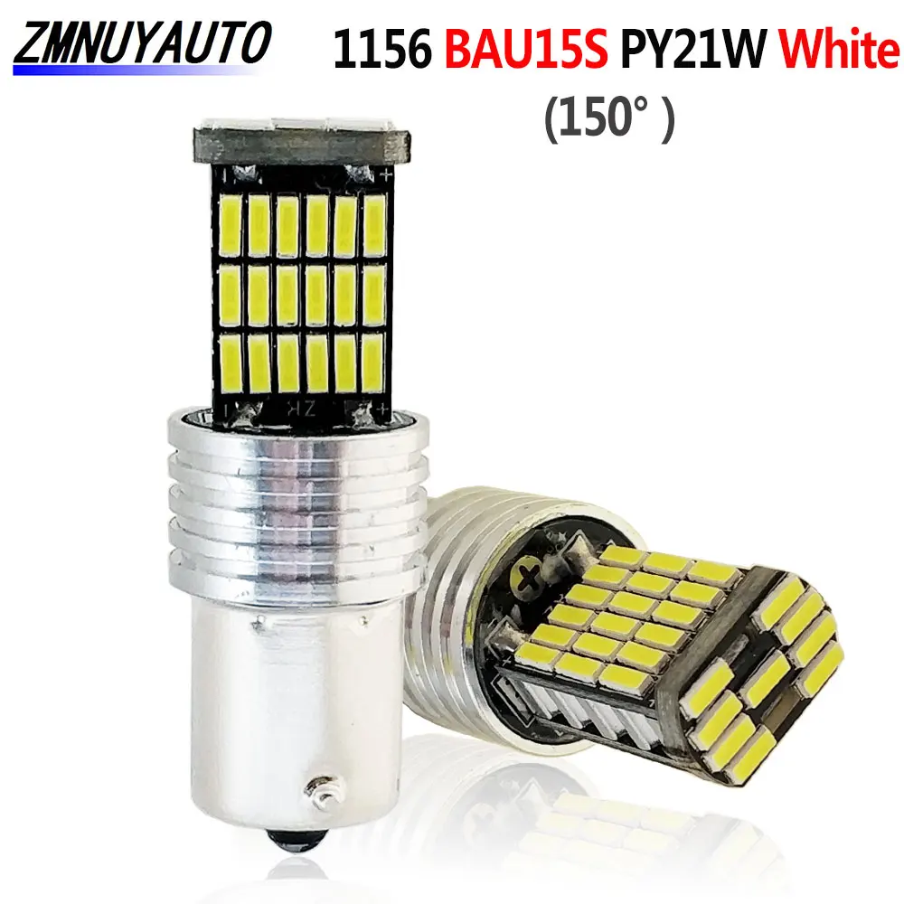 2 шт. 1156 BA15S P21W светодиодный BAU15S PY21W лампы 1157 BAY15D P21/5 Вт светодиодных ламп автомобиля R5W авто тормоз светильник задний фонарь белого красного и желтого цвета - Испускаемый цвет: BAU15S PY21W White