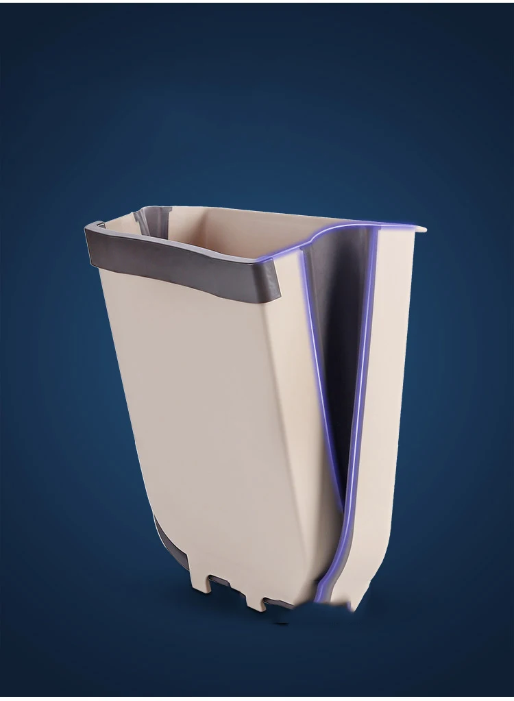 9L Bathroom Toilet Waste Storage Bucket for Folding Waste Bins Kitchen Garbage Bin Foldable Car Trash Can Wall Mounted Trashcan