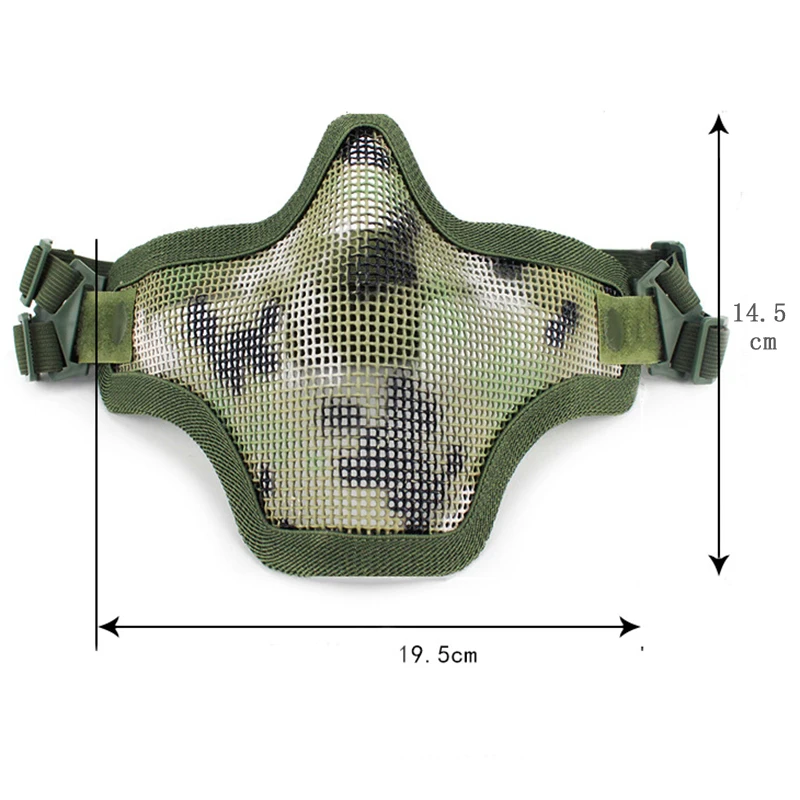 Tactical Protective Mask Camouflage Comfortable Lightweight Half Face Mesh Protective Mask Sport Hunting Accessories