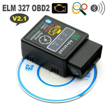 

ELM327 OBD2 V2.1 Bluetooth Scanner OBDII Interface Adapter Mini Check Engine Car Diagnostic Tool Android Torque For BMW KIA VW
