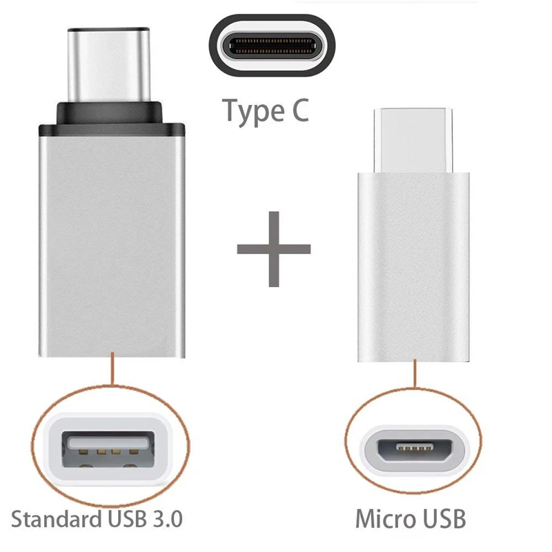 2 в 1 type C к USB OTG адаптер type-C к Micro USB конвертер для Samsung Galaxy S8 S9 Plus Note 8 Asus Zenfone 5z 5 Аксессуары