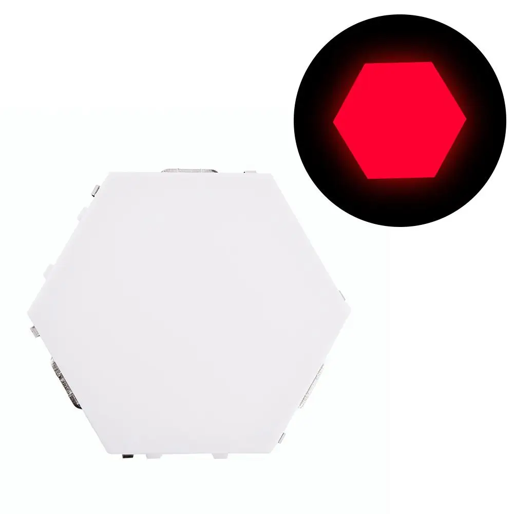 Red 1pcs RGB Квантовая лампа, светодиодные сенсорные настенные лампы, магнитный шестигранный модульный сенсорный Ночной светильник, креативный декоративный светильник Diy ing - Цвет абажура: Red 1pcs