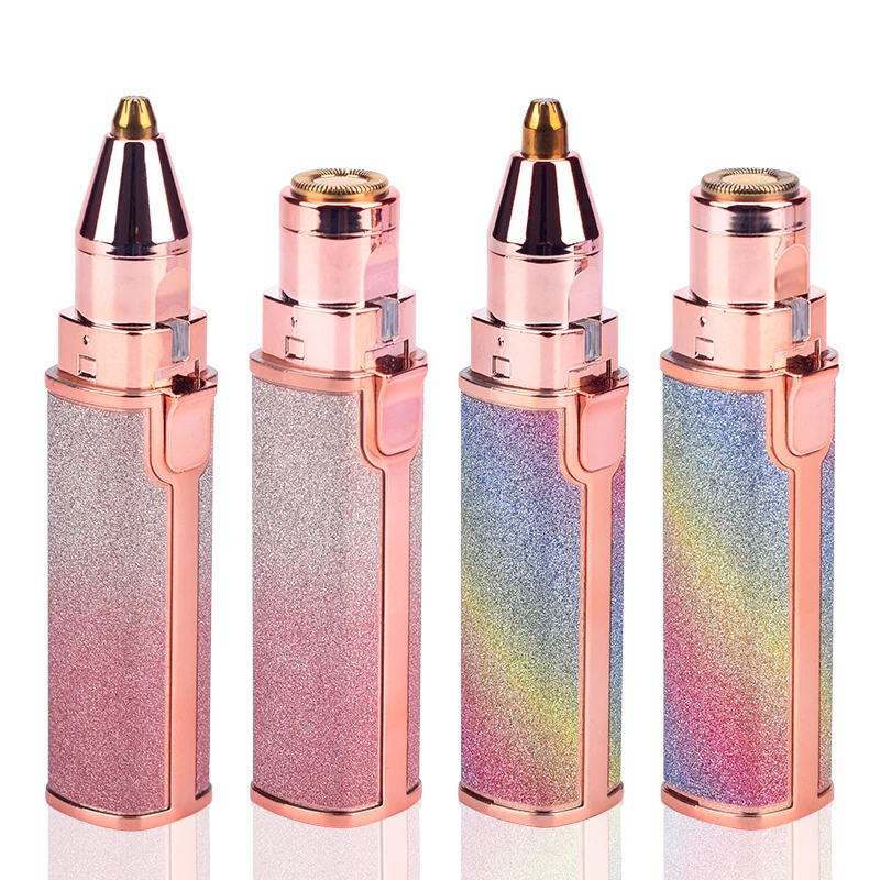 Portable 2 IN 1 Electric Epilator Eyebrow Trimmer Female Body Facial