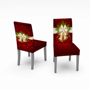 

New 2021 Christmas Chair Cover Big Elastic Seat Chair Covers Xmas Stretch High Back Slipcovers For 2021 New Year Banquet Party