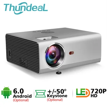 

ThundeaL Mini Projector Native 1280 x 720P Android 6.0 WiFi Projector Portable 3D Beamer LED Movie Home Theater CR01 Projector