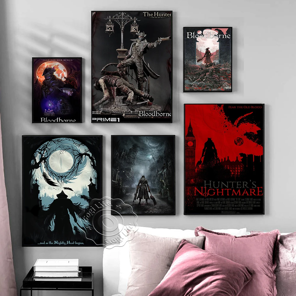 Gioco Bloodborne Vintage Art Poster, Videogioco Bloodborne Retro Art Prints, Kids Room Playroom Home Decor, Art Gift Wall Picture
