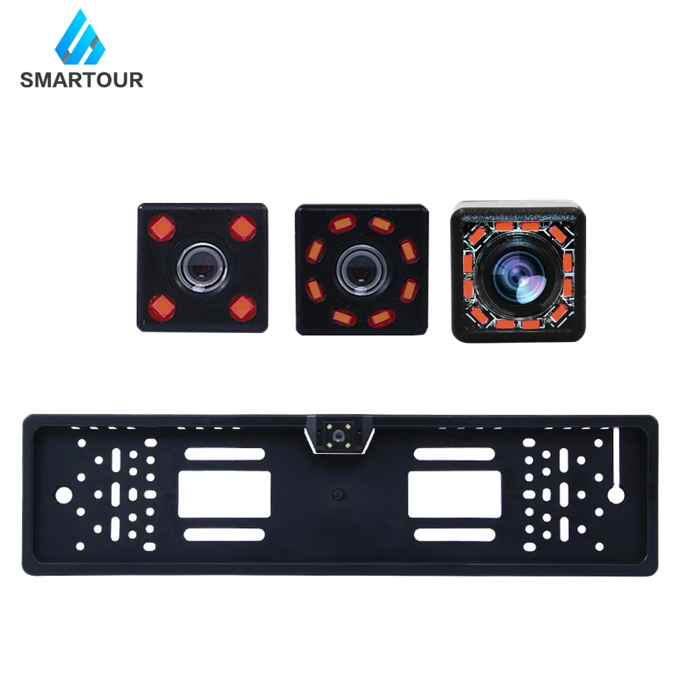 Online Smartour 140 Marco de matrícula de coche europeo Auto HD Visión trasera de marcha atrás cámara de marcha atrás Universal CCD LED visión nocturna