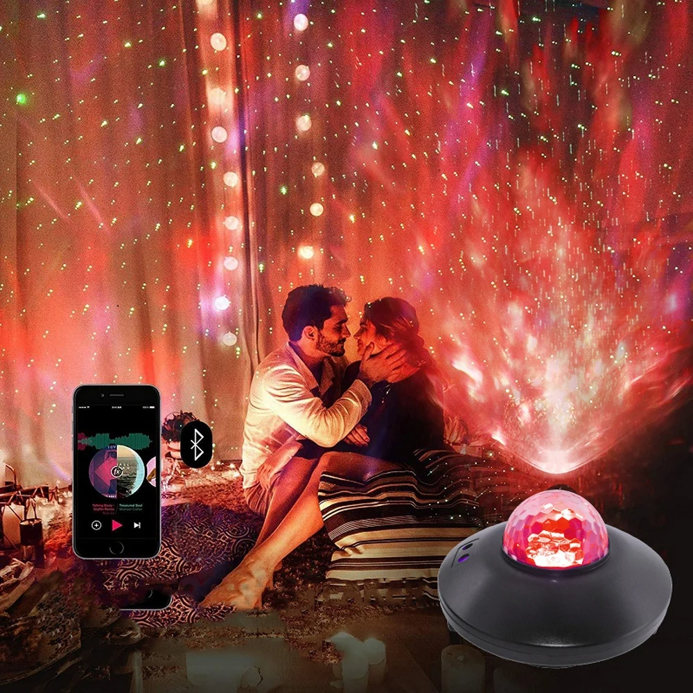

2020 new led starlight projection lamp USB wireless voice control AAA battery 20000H 10W projection lamp starry watermark lamp