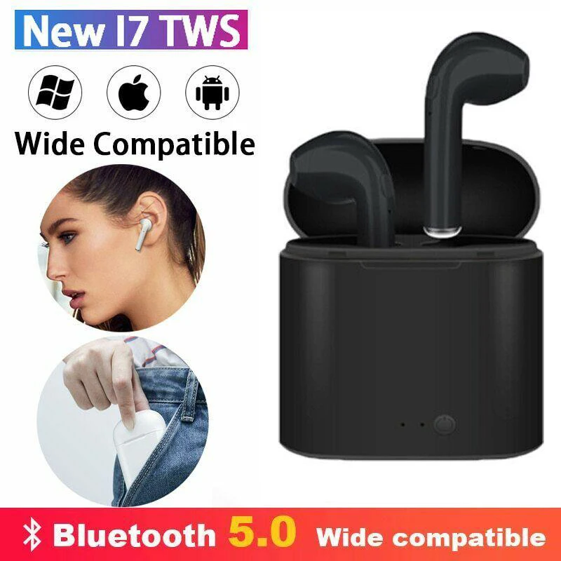 I7S TWS Black I9s наушники-вкладыши Tws с наушников Беспроводной Bluetooth 5,0 мини-наушники с микрофоном зарядным устройством спортивная Гарнитура для смартфонов - Цвет: I7S TWS Black