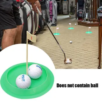 

Green All-Direction Golf Putting Cup Soft rubber Practice green Training Tool Putter flag Outdoor Indoor Hole Q3T6