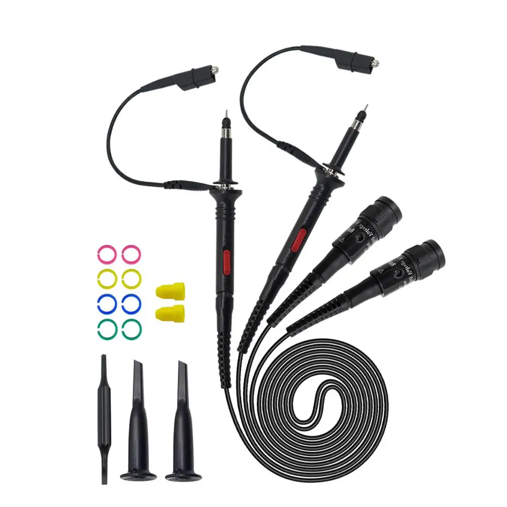 P2060 DC-60MHz 2pcs Cleqee высокое качество P2000 серии dc-60mhz~ 200 мГц осциллограф зонд для Tektronix HP x1/X10 p2060 p2100 P2200 BNC Тесты привести комплект - Цвет: P2060 DC-60MHz 2pcs