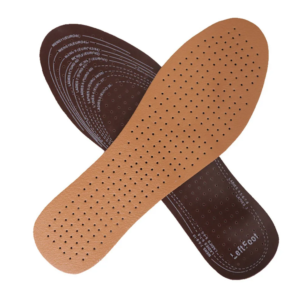Leather Latex Insole Sports Shoes Pads Shock Absorbing Shoe Insole Pads Absorb Sweat Deodorant Replacement Inner Soles 1 Pair